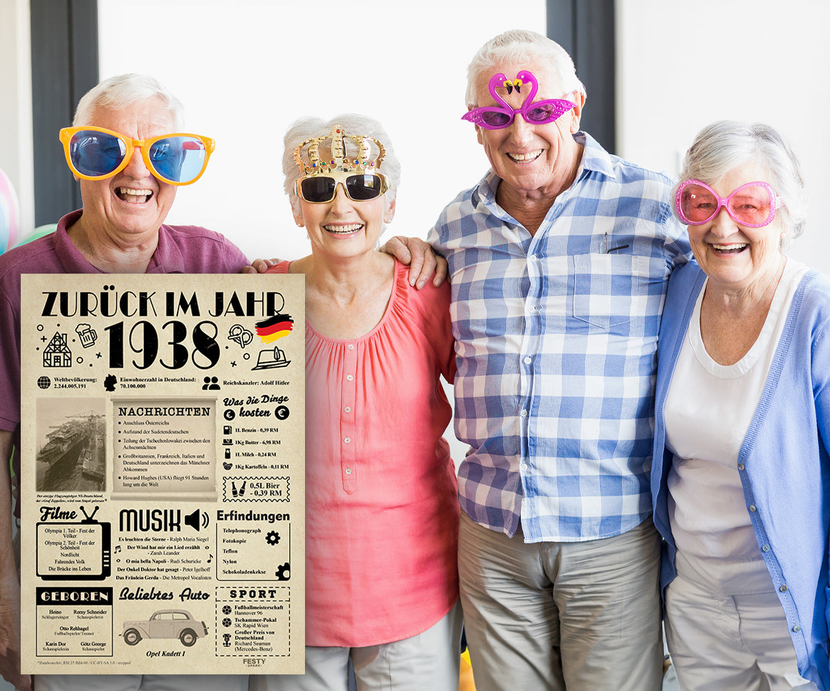 FestySpark™ - Zurück im Jahr 1938 – Geburtstagsplakat