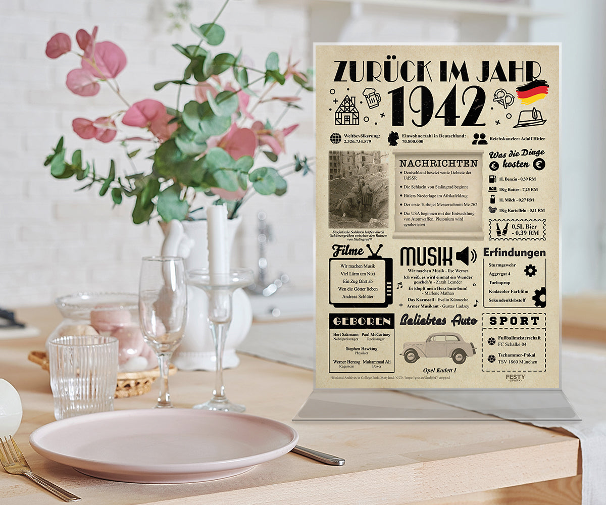 FestySpark™ - Zurück im Jahr 1942 – Geburtstagsplakat