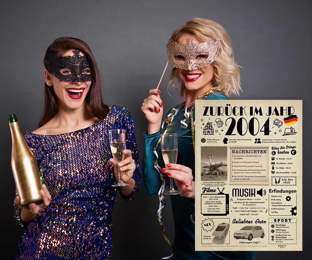 FestySpark™ - Zurück im Jahr 2004 – Geburtstagsplakat