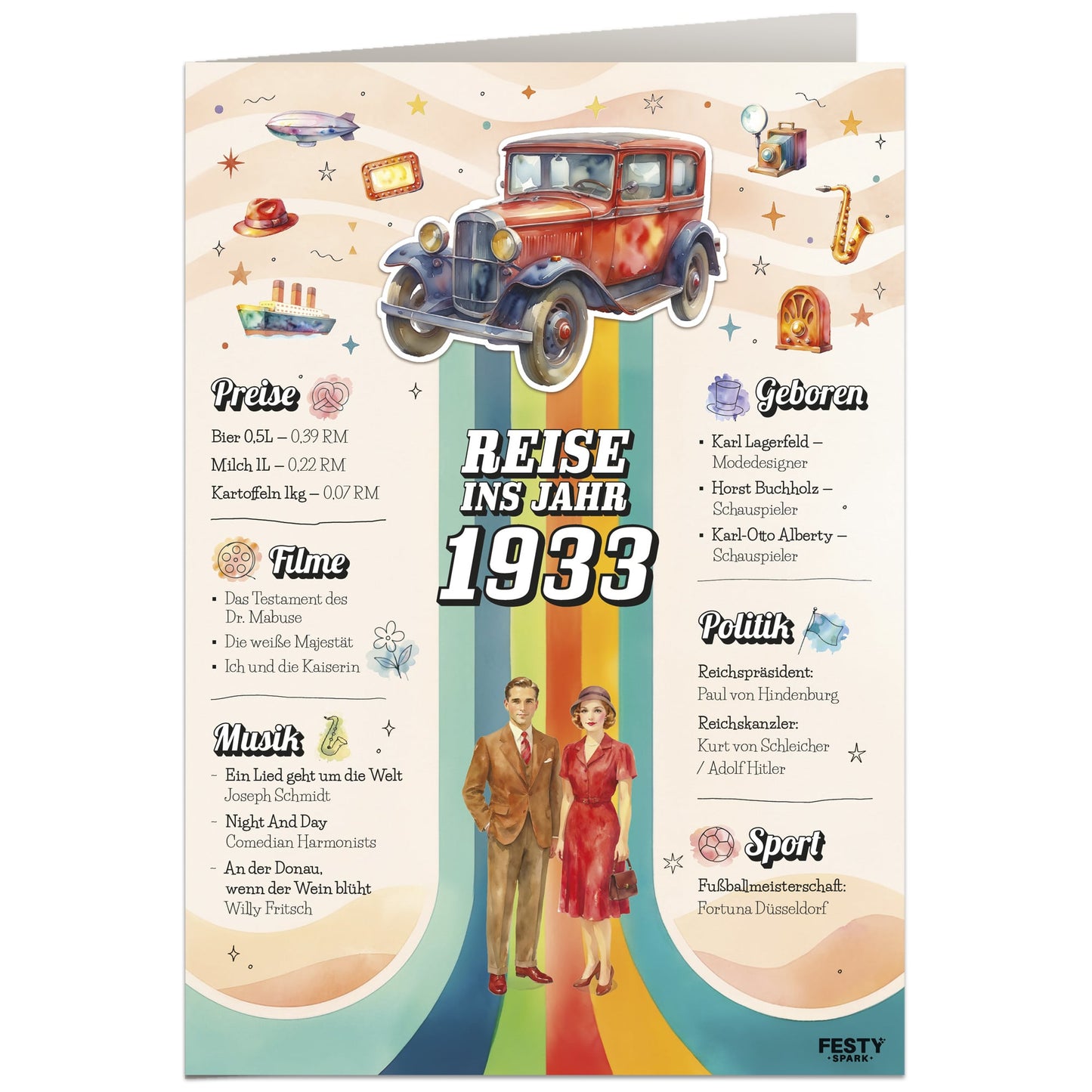 Geburtstagskarte zum 93. Geburtstag – Jahrgang 1933