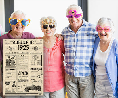 Geburtstagskarte zum 101. Geburtstag 1925 – Geschenk für Frauen und Männer