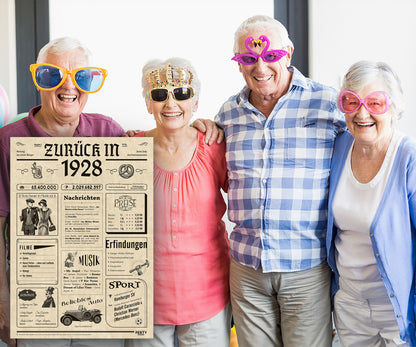 Geburtstagskarte zum 98. Geburtstag 1928 – Geschenk für Frauen und Männer