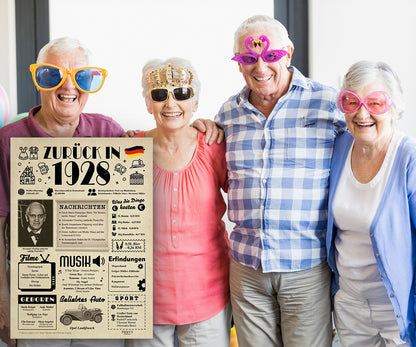 Geburtstagskarte zum 98. Geburtstag 1928 – Geschenk für Frauen und Männer