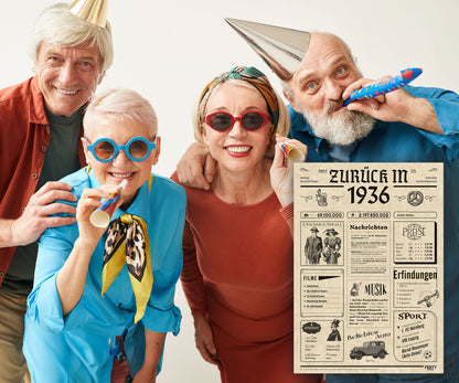 Geburtstagskarte zum 90. Geburtstag 1936 – Geschenk für Frauen und Männer