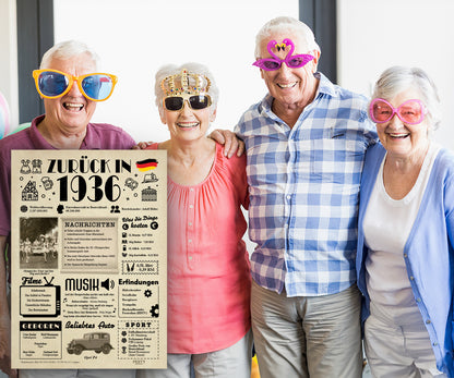 Geburtstagskarte zum 90. Geburtstag 1936 – Geschenk für Frauen und Männer