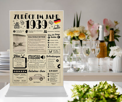 FestySpark™ - Zurück im Jahr 1939 – Geburtstagsplakat