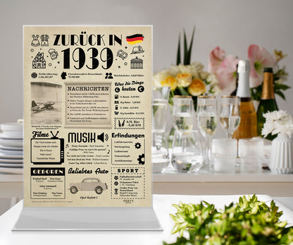 Geburtstagskarte zum 87. Geburtstag 1939 – Geschenk für Frauen und Männer