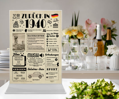 Geburtstagskarte zum 86. Geburtstag 1940 – Geschenk für Frauen und Männer