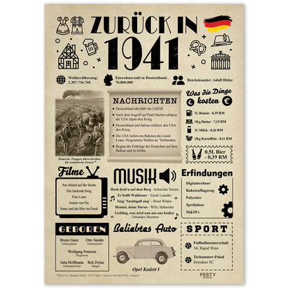 Geburtstagskarte zum 85. Geburtstag 1941 – Geschenk für Frauen und Männer