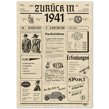 Geburtstagskarte zum 85. Geburtstag 1941 – Geschenk für Frauen und Männer
