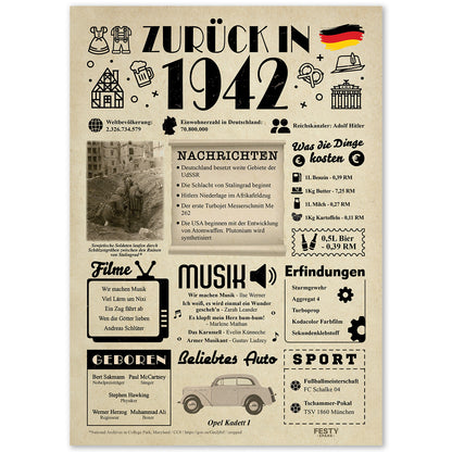 Geburtstagskarte zum 84. Geburtstag 1942 – Geschenk für Frauen und Männer