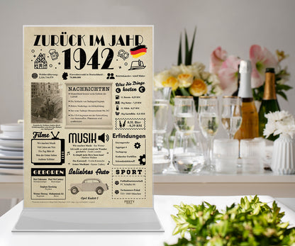 FestySpark™ - Zurück im Jahr 1942 – Geburtstagsplakat
