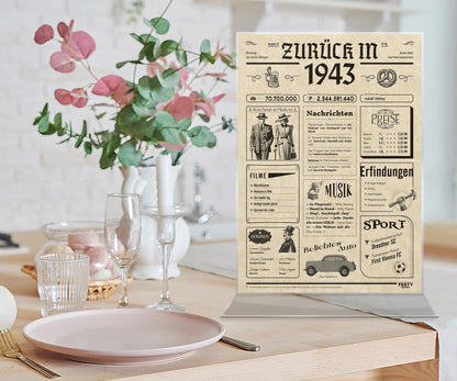 Geburtstagskarte zum 83. Geburtstag 1943 – Geschenk für Frauen und Männer