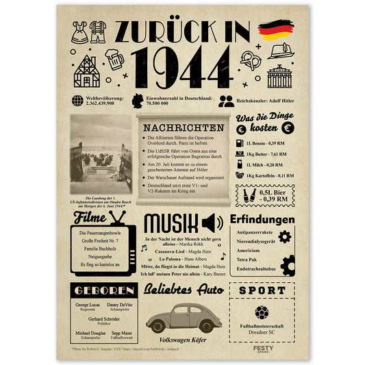 Geburtstagskarte zum 82. Geburtstag 1944 – Geschenk für Frauen und Männer