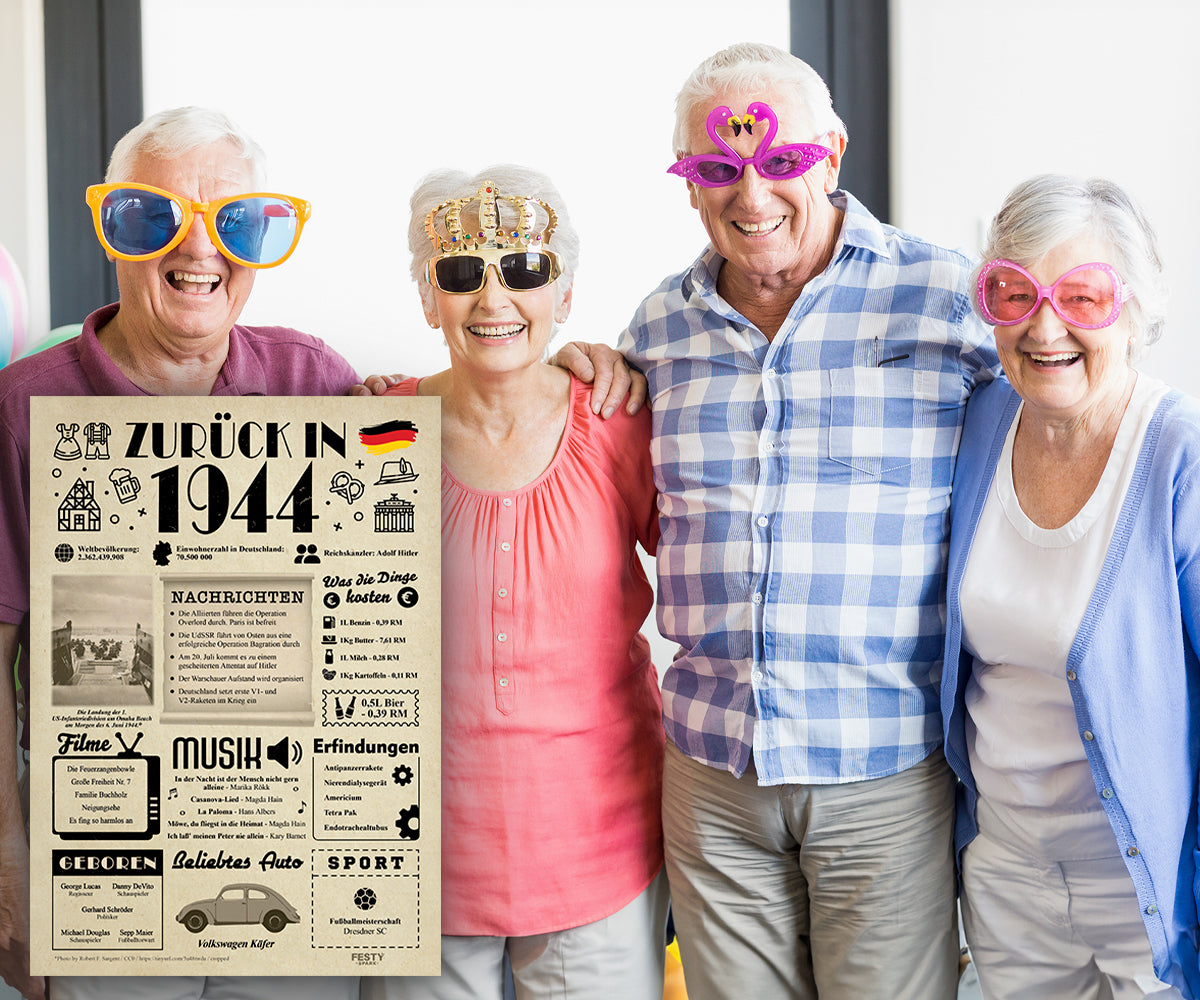 Geburtstagskarte zum 82. Geburtstag 1944 – Geschenk für Frauen und Männer