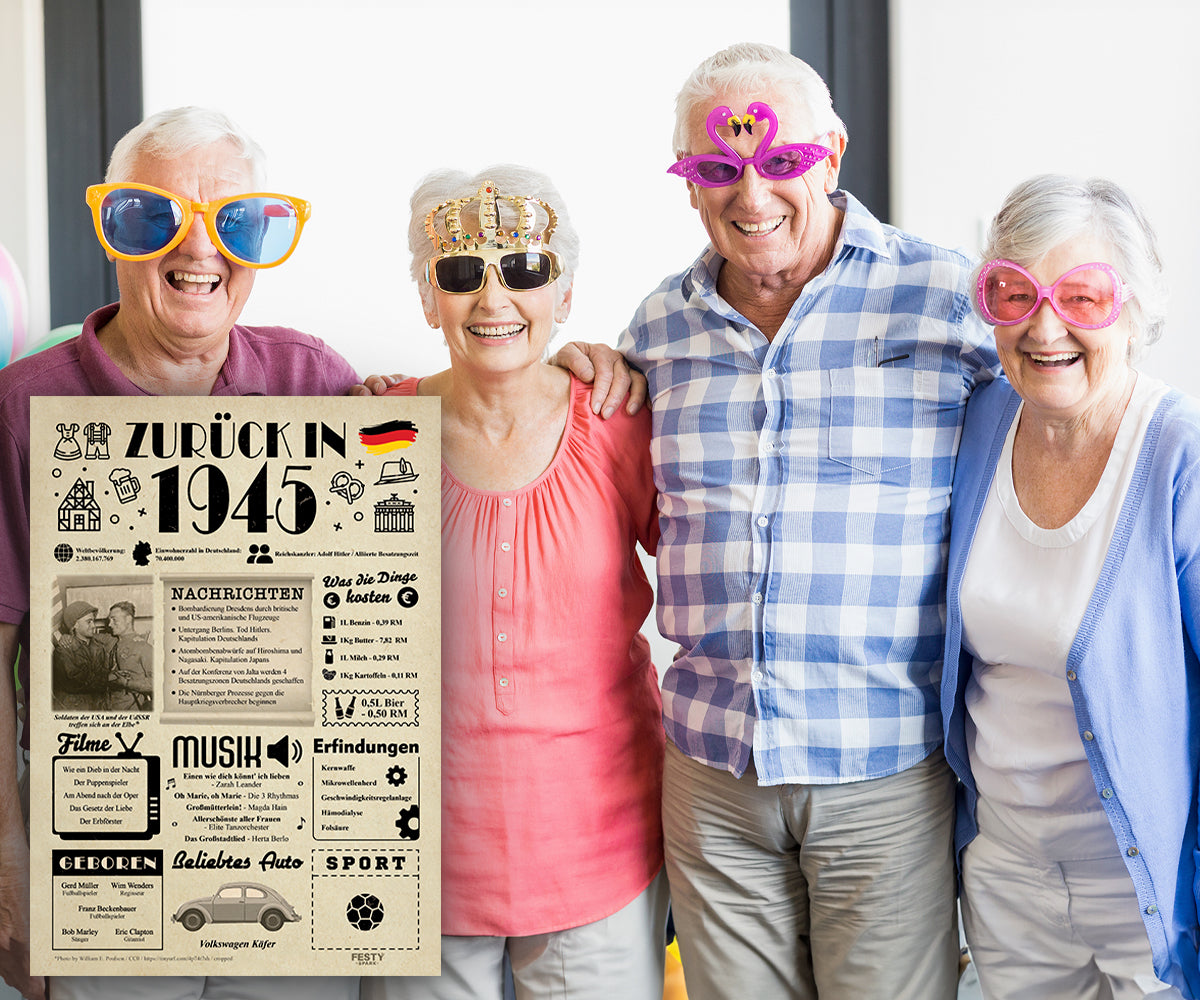 Geburtstagskarte zum 81. Geburtstag 1945 – Geschenk für Frauen und Männer