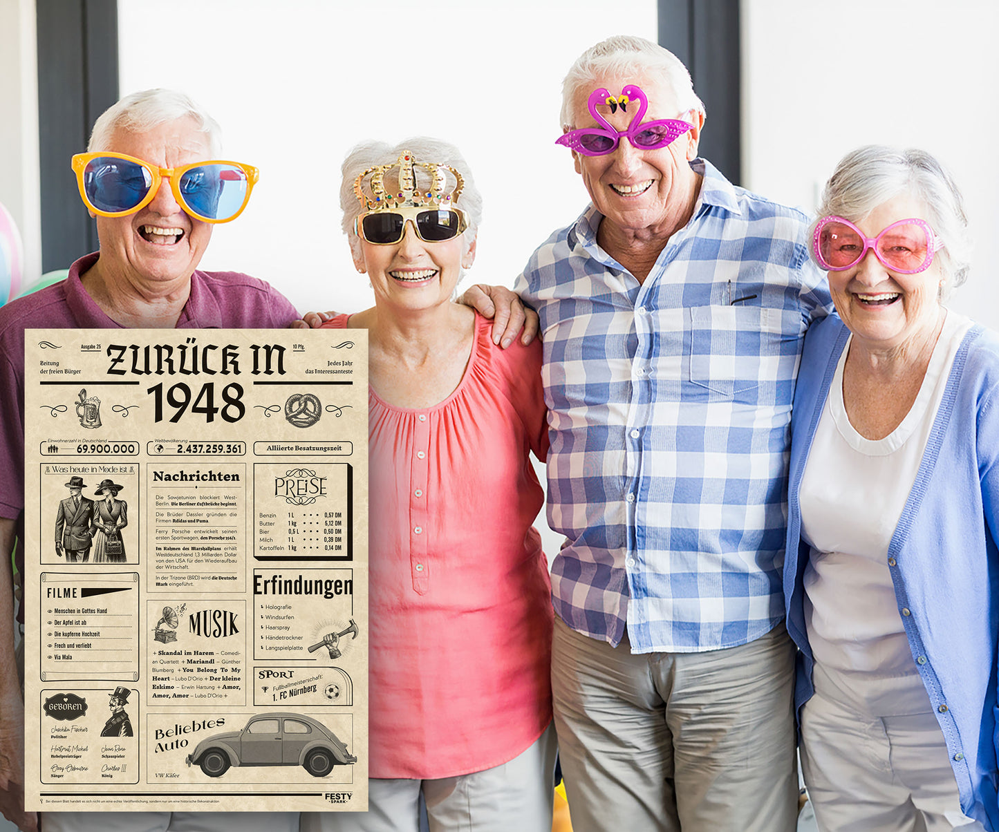 Geburtstagskarte zum 78. Geburtstag 1948 – Geschenk für Frauen und Männer