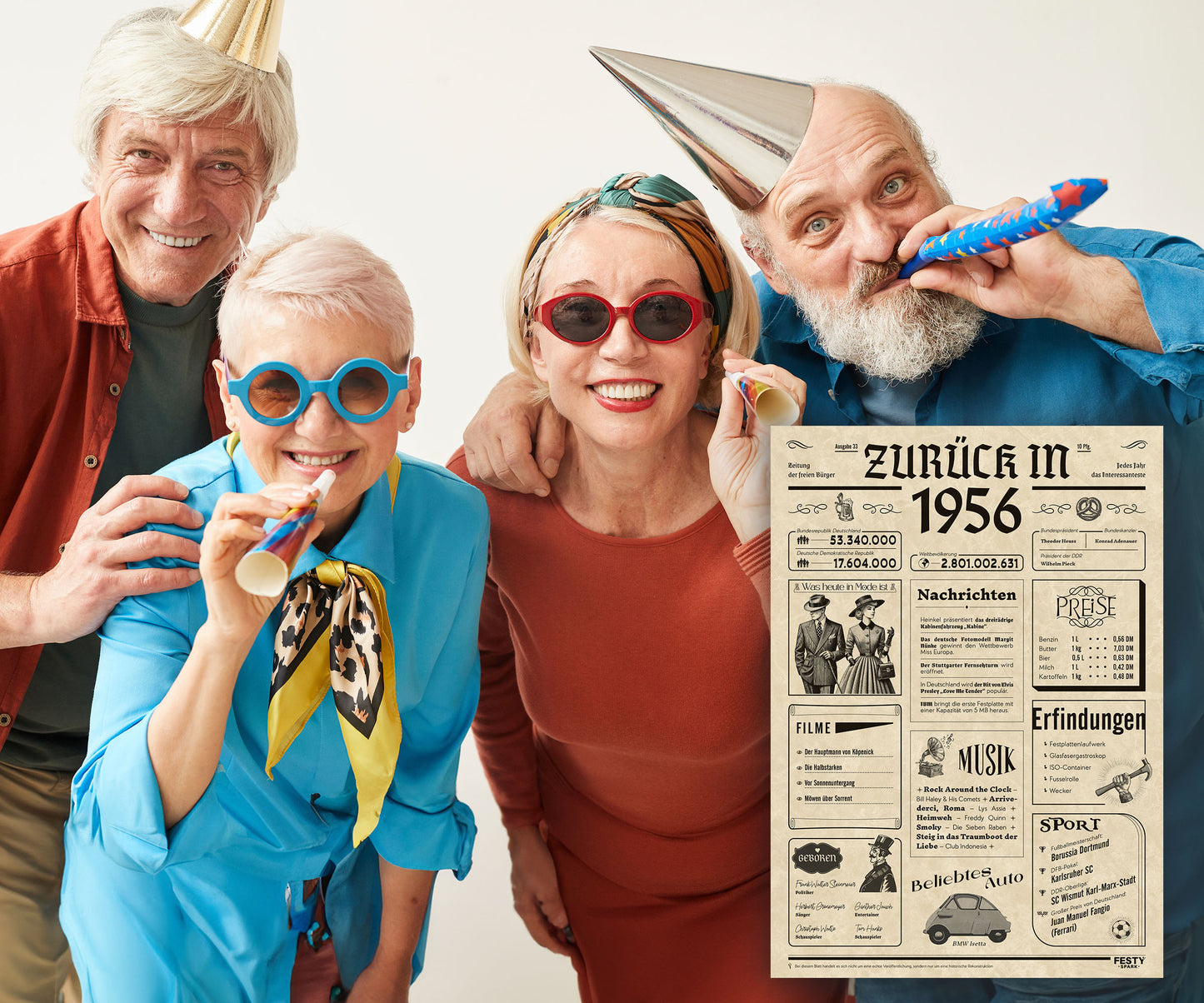 Geburtstagskarte zum 70. Geburtstag 1956 – Geschenk für Frauen und Männer