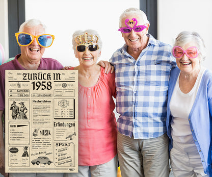 Geburtstagskarte zum 68. Geburtstag 1958 – Geschenk für Frauen und Männer