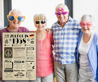 Geburtstagskarte zum 68. Geburtstag 1958 – Geschenk für Frauen und Männer