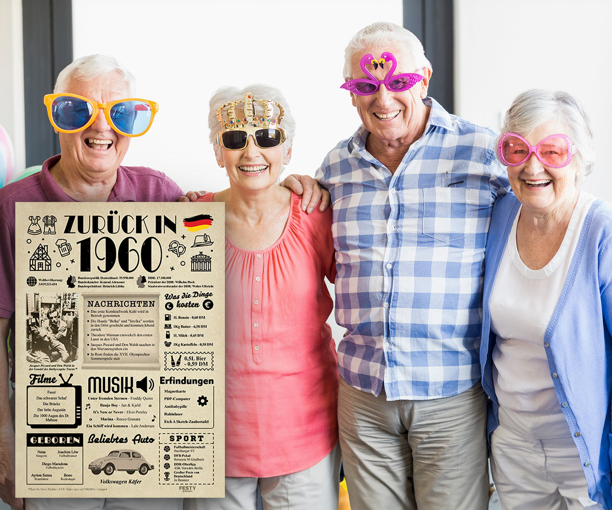 Geburtstagskarte zum 66. Geburtstag 1960 – Geschenk für Frauen und Männer