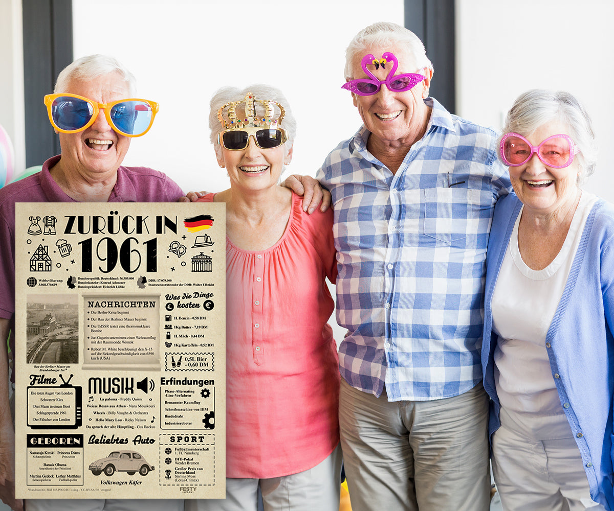 Geburtstagskarte zum 65. Geburtstag 1961 – Geschenk für Frauen und Männer