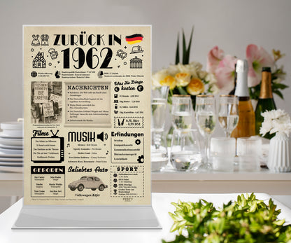 Geburtstagskarte zum 64. Geburtstag 1962 – Geschenk für Frauen und Männer