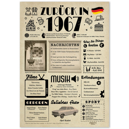 Geburtstagskarte zum 59. Geburtstag 1967 – Geschenk für Frauen und Männer