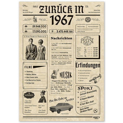 Geburtstagskarte zum 59. Geburtstag 1967 – Geschenk für Frauen und Männer