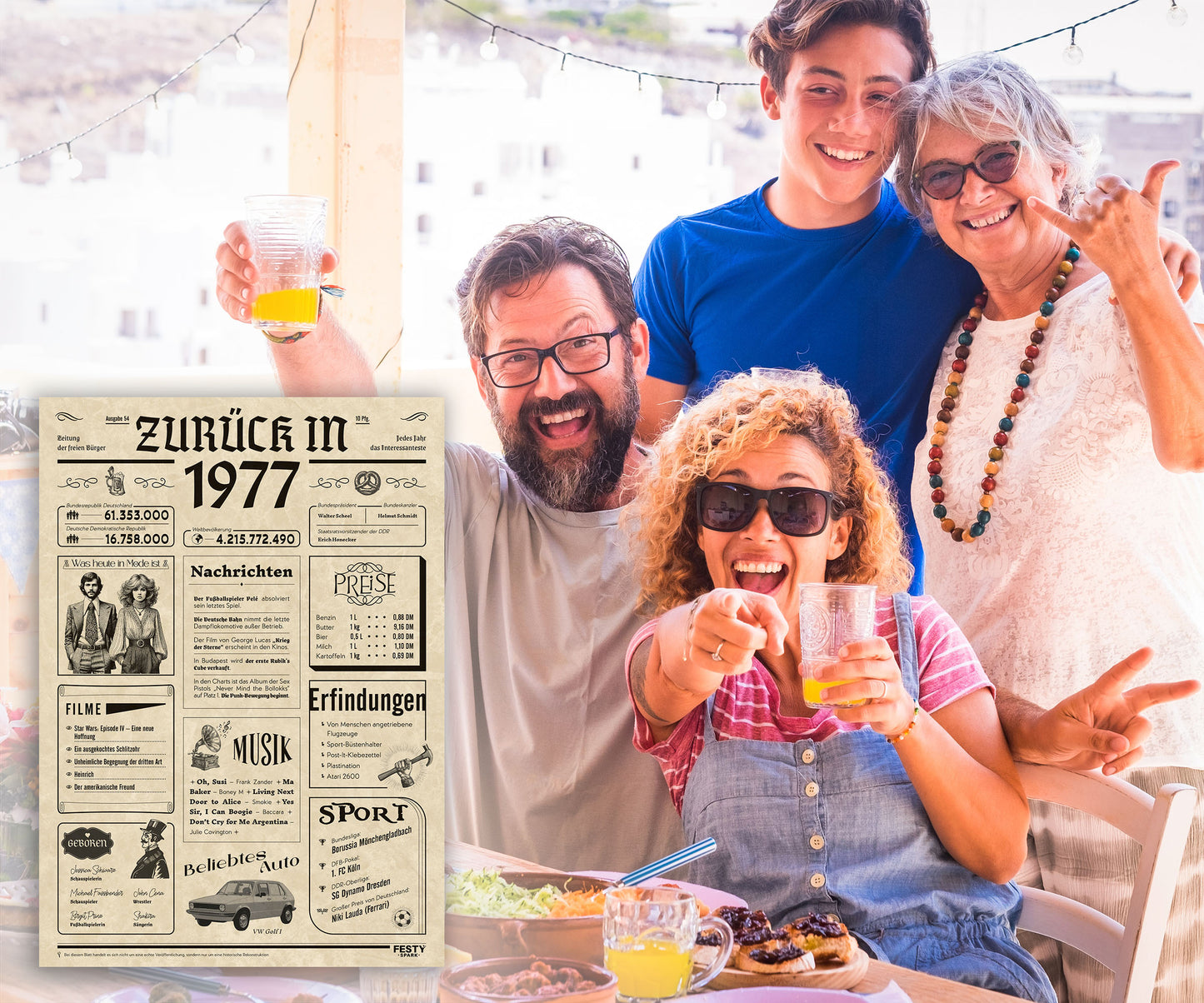 Geburtstagskarte zum 49. Geburtstag 1977 – Geschenk für Frauen und Männer