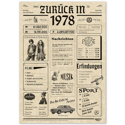 Geburtstagskarte zum 48. Geburtstag 1978 – Geschenk für Frauen und Männer