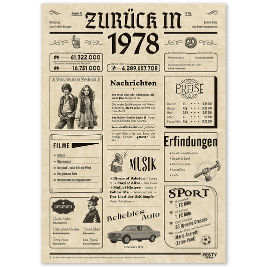Geburtstagskarte zum 48. Geburtstag 1978 – Geschenk für Frauen und Männer