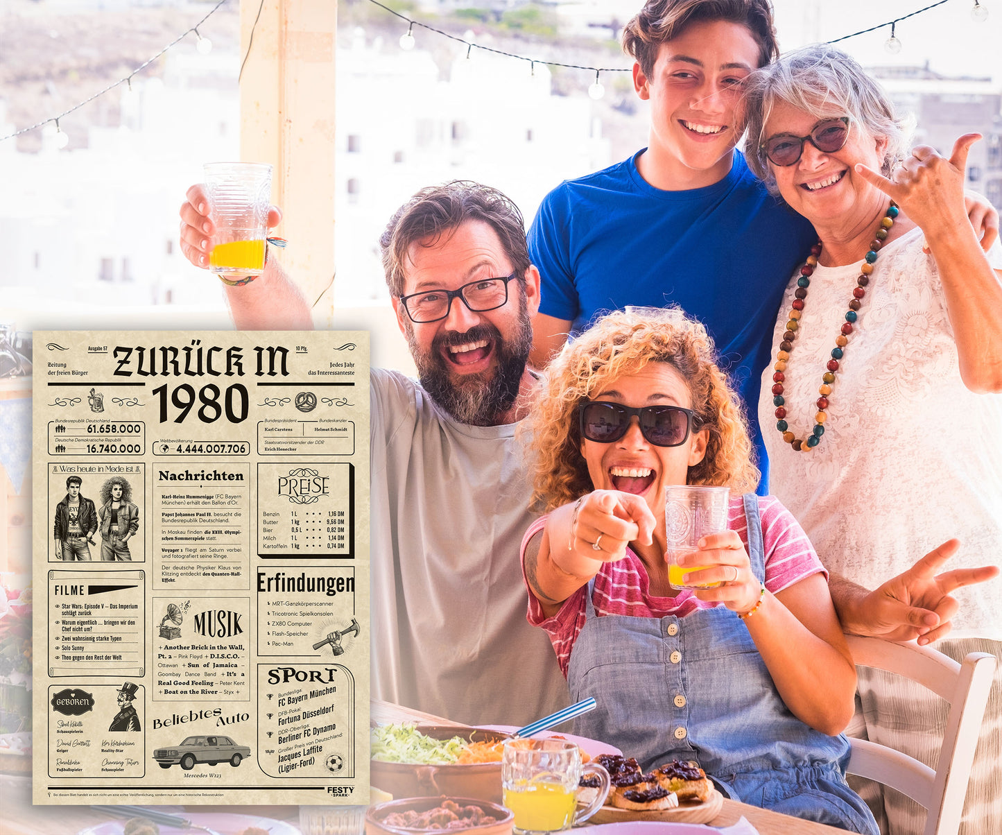 Geburtstagskarte zum 46. Geburtstag 1980 – Geschenk für Frauen und Männer