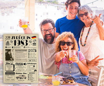 Geburtstagskarte zum 43. Geburtstag 1983 – Geschenk für Frauen und Männer