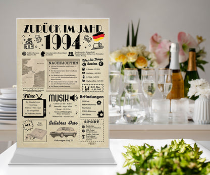 FestySpark™ - Zurück im Jahr 1994 – Geburtstagsplakat