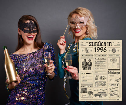 Geburtstagskarte zum 30. Geburtstag 1996 – Geschenk für Frauen und Männer