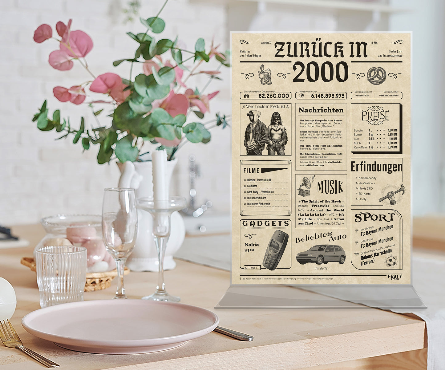 Geburtstagskarte zum 26. Geburtstag 2000 – Geschenk für Frauen und Männer