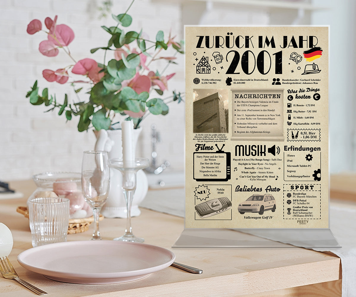 FestySpark™ - Zurück im Jahr 2001 – Geburtstagsplakat