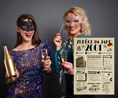 FestySpark™ - Zurück im Jahr 2001 – Geburtstagsplakat