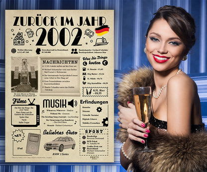 FestySpark™ - Zurück im Jahr 2002 – Geburtstagsplakat