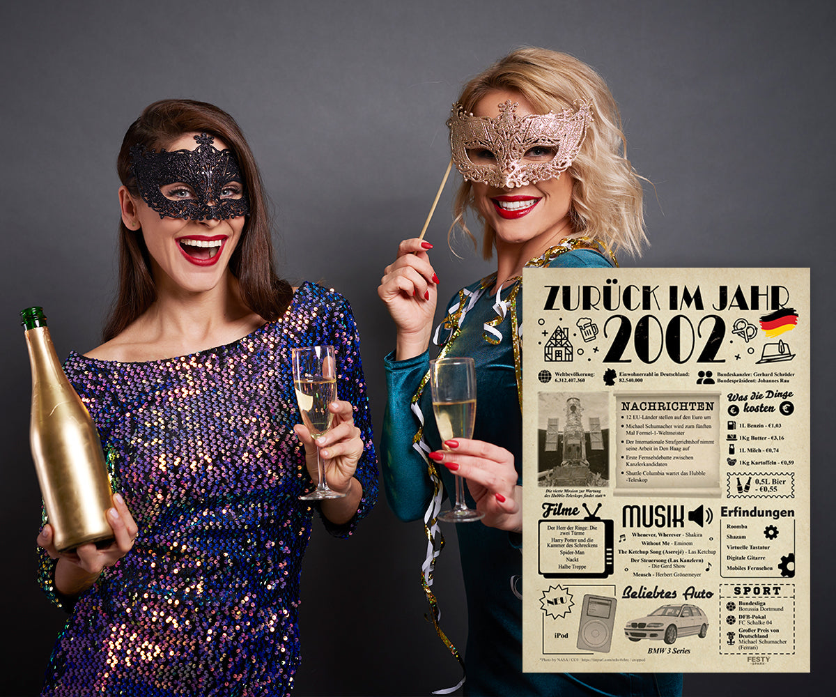 FestySpark™ - Zurück im Jahr 2002 – Geburtstagsplakat