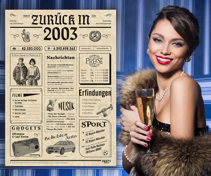Geburtstagskarte zum 23. Geburtstag 2003 – Geschenk für Frauen und Männer