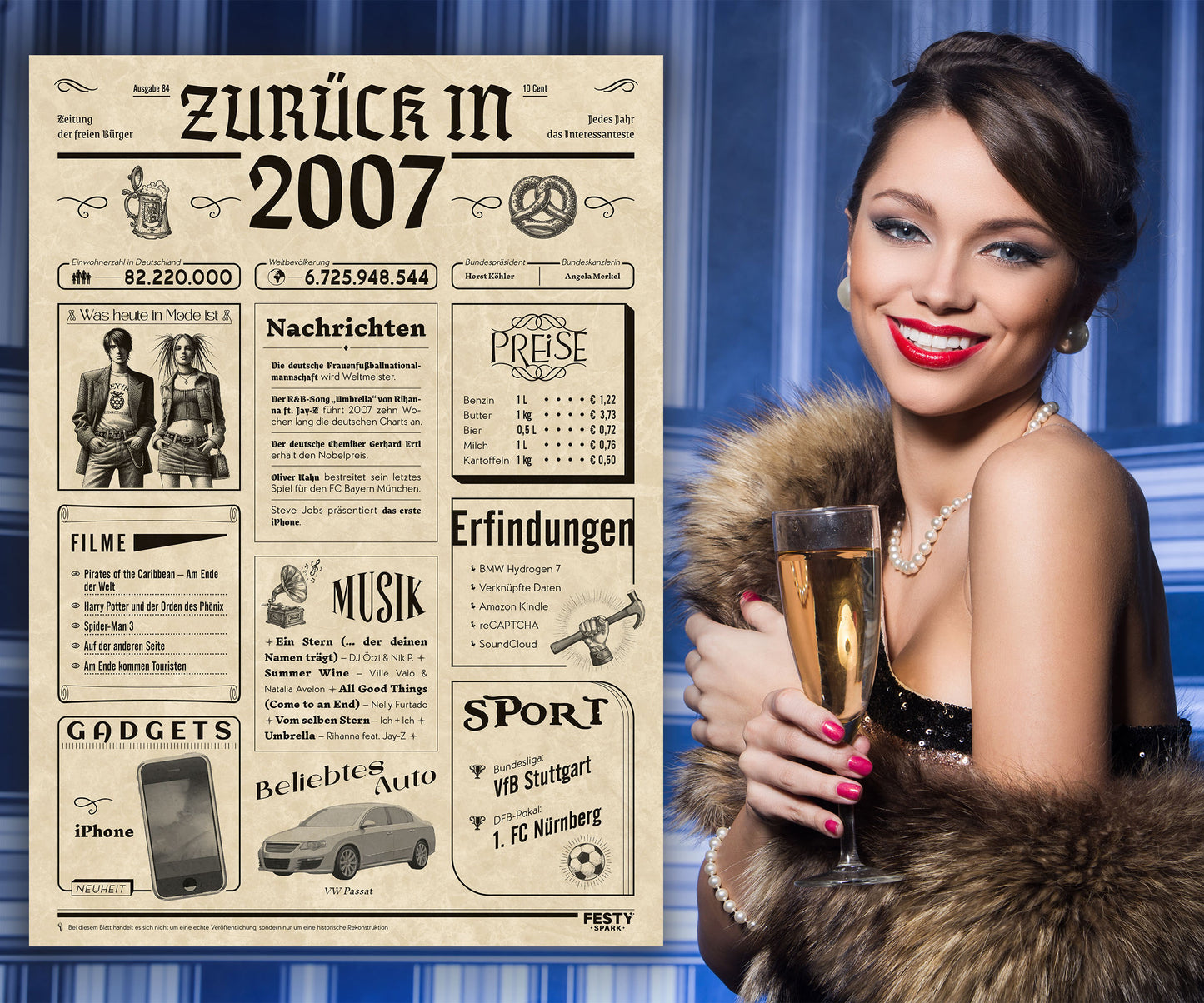 Geburtstagskarte zum 19. Geburtstag 2007 – Geschenk für Frauen und Männer