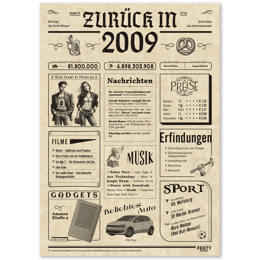 Geburtstagskarte zum 17. Geburtstag 2009 – Geschenk für Frauen und Männer