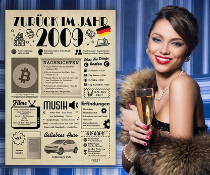 FestySpark™ - Zurück im Jahr 2009 – Geburtstagsplakat