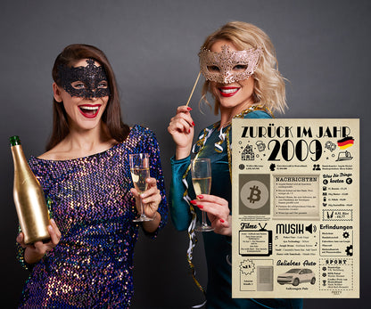 FestySpark™ - Zurück im Jahr 2009 – Geburtstagsplakat