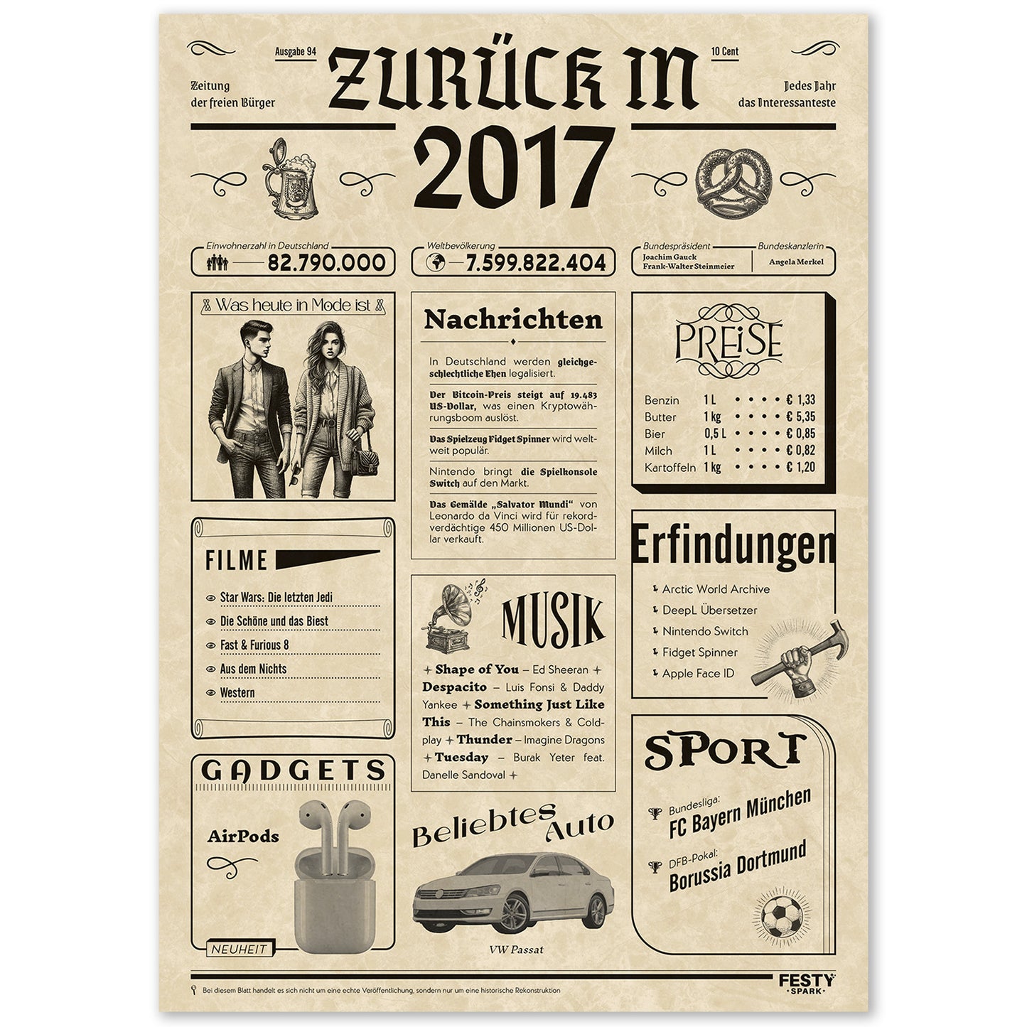 Geburtstagskarte zum 9. Geburtstag 2017 – Geschenk für Frauen und Männer