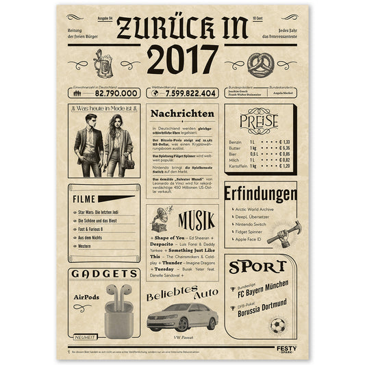 Geburtstagskarte zum 9. Geburtstag 2017 – Geschenk für Frauen und Männer