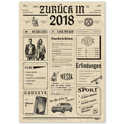 Geburtstagskarte zum 8. Geburtstag 2018 – Geschenk für Frauen und Männer