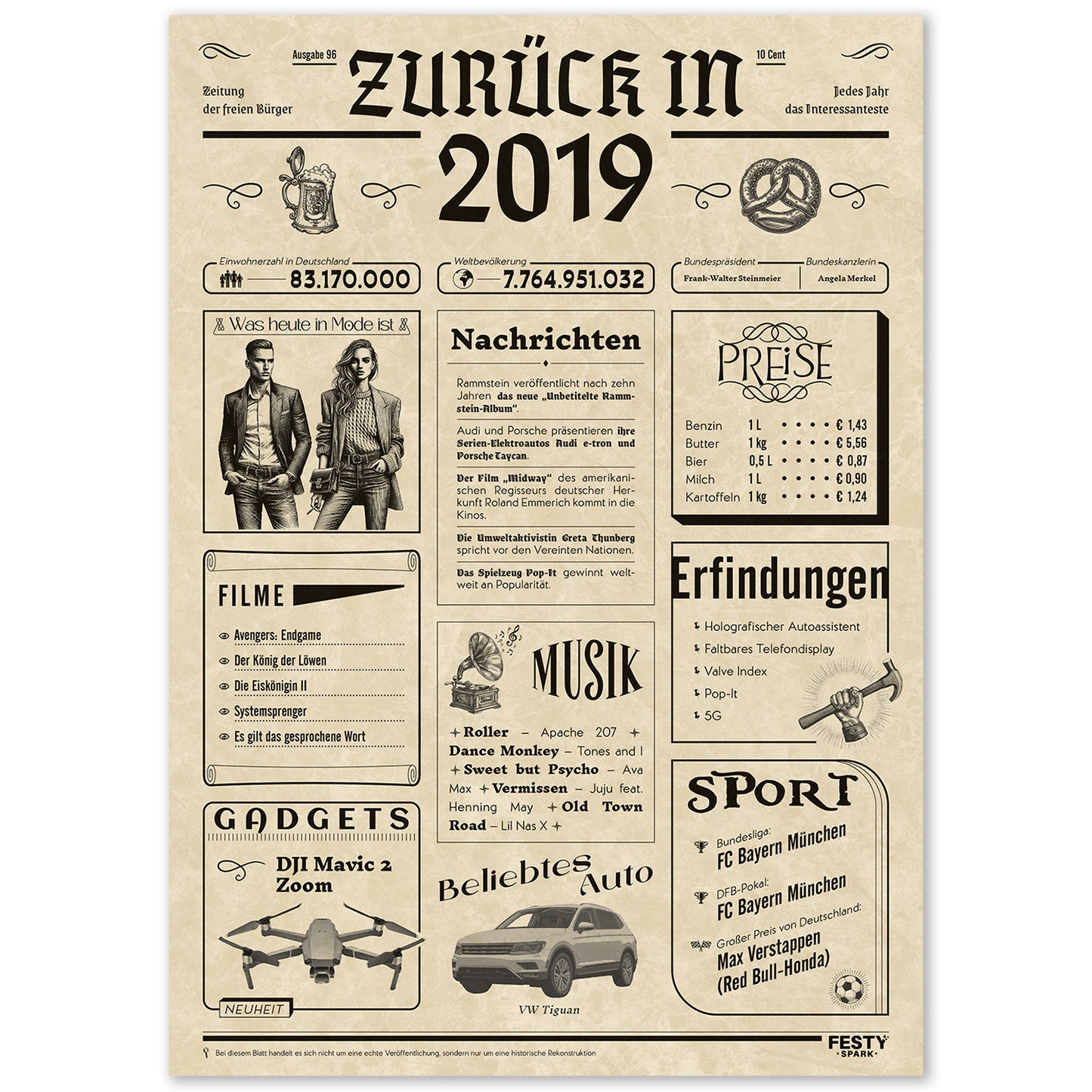 Geburtstagskarte zum 7. Geburtstag 2019 – Geschenk für Frauen und Männer